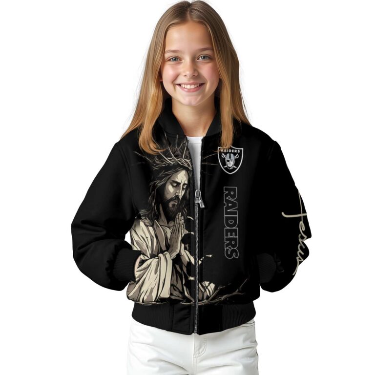 las vegas raiders hands in prayer black jacket top rated