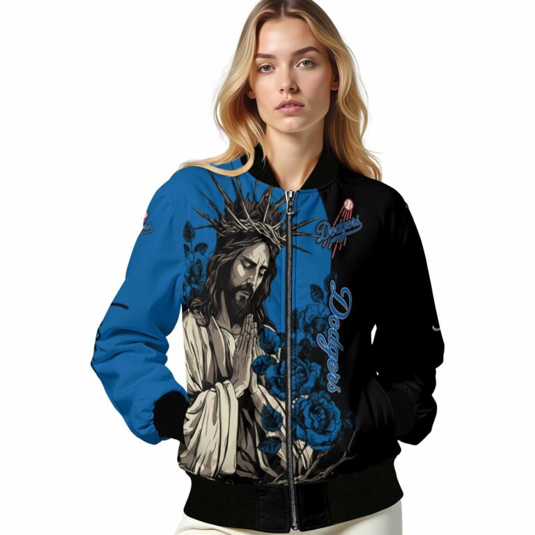 los angeles dodgers hands in prayer blue black jacket latest model
