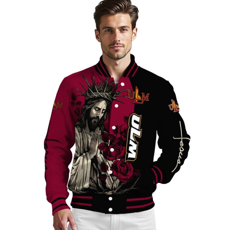 louisiana monroe warhawks hands in prayer red black jacket high quality