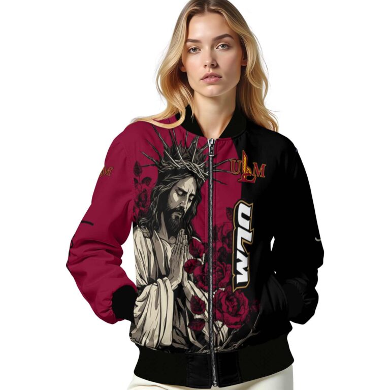 louisiana monroe warhawks hands in prayer red black jacket latest model