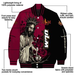 louisiana monroe warhawks hands in prayer red black jacket new arrival