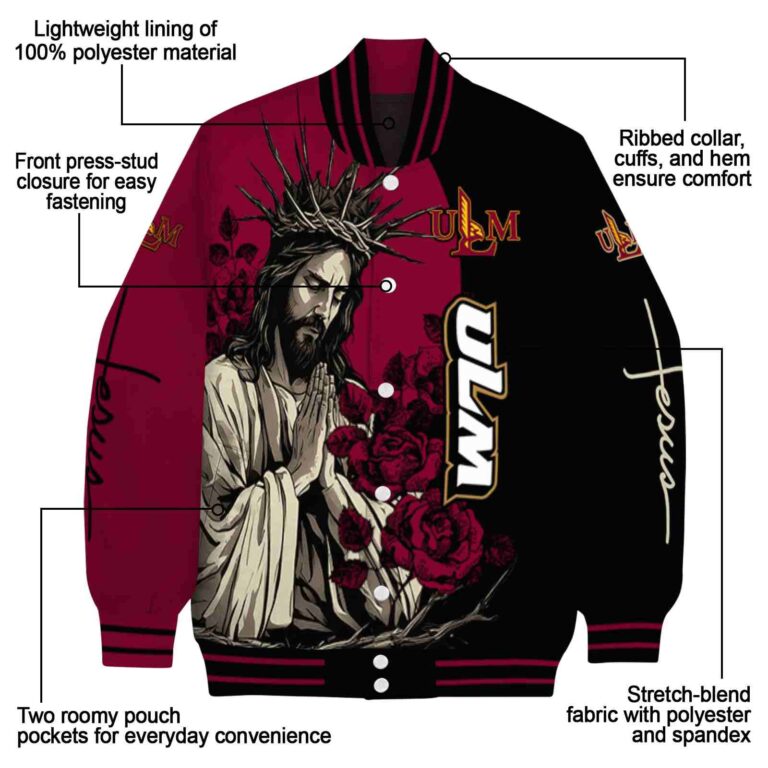 louisiana monroe warhawks hands in prayer red black jacket new arrival