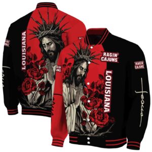 louisiana ragin cajuns hands in prayer red black jacket fashion forward