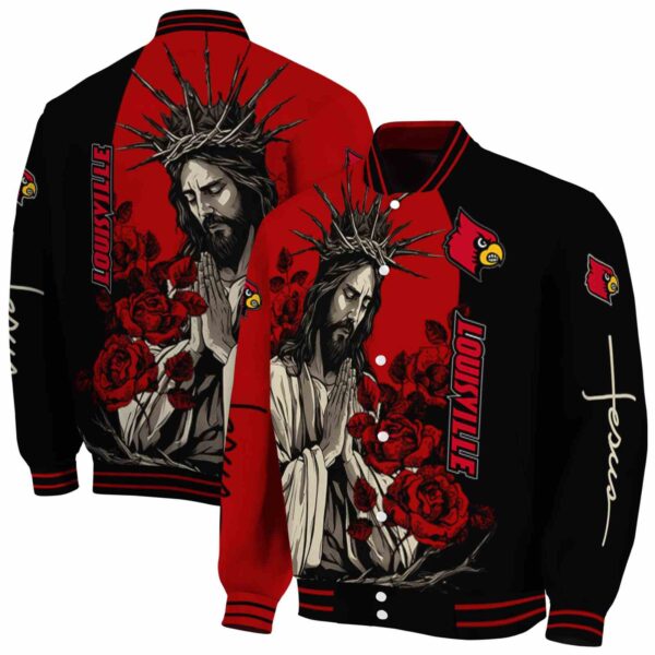 louisville cardinals hands in prayer red black jacket fashion forward