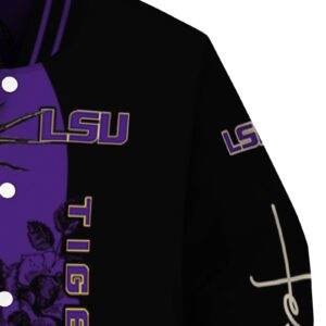 lsu tigers hands in prayer purple black jacket premium grade