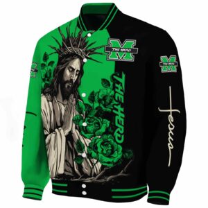 marshall thundering herd hands in prayer green black jacket best selling