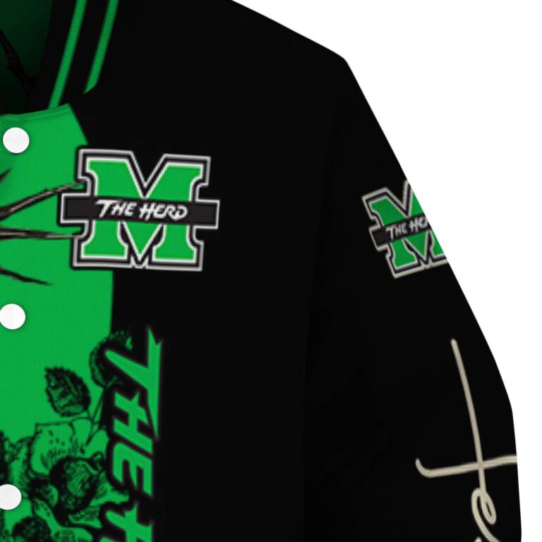 marshall thundering herd hands in prayer green black jacket premium grade