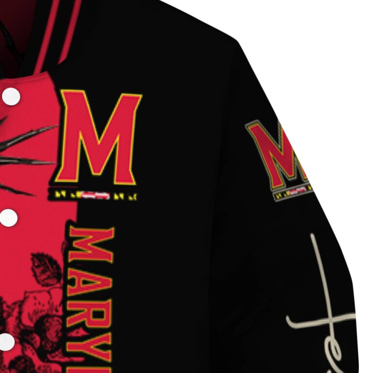 maryland terrapins hands in prayer red black jacket premium grade