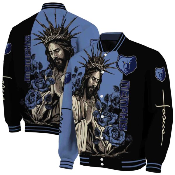 memphis grizzlies hands in prayer blue black jacket fashion forward