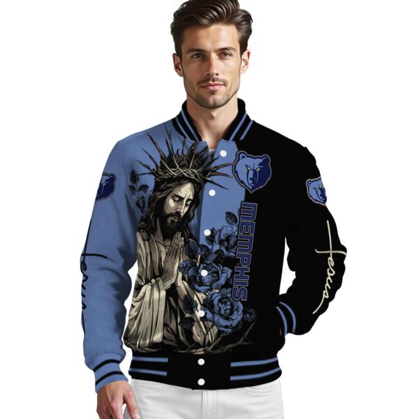memphis grizzlies hands in prayer blue black jacket high quality