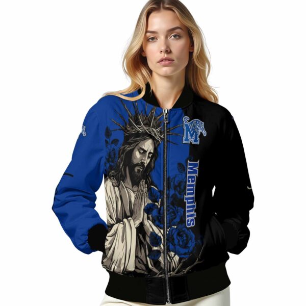 memphis tigers hands in prayer blue black jacket latest model