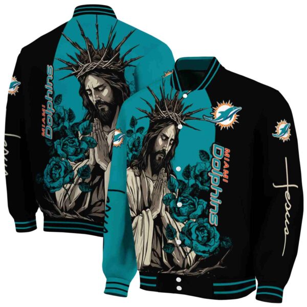 miami dolphins hands in prayer aqua black jacket fashion forward