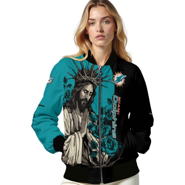 miami dolphins hands in prayer aqua black jacket latest model