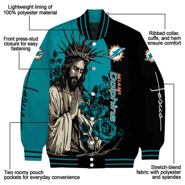 miami dolphins hands in prayer aqua black jacket new arrival