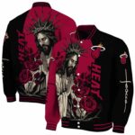 miami heat hands in prayer red black jacket best selling