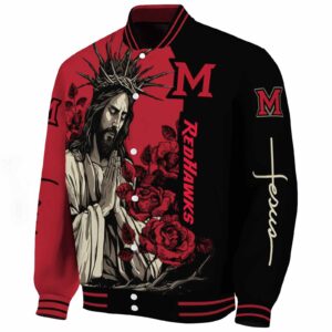 miami redhawks hands in prayer red black jacket best selling
