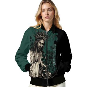 michigan state spartans hands in prayer green black jacket latest model