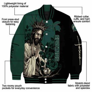 michigan state spartans hands in prayer green black jacket new arrival