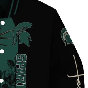 michigan state spartans hands in prayer green black jacket premium grade
