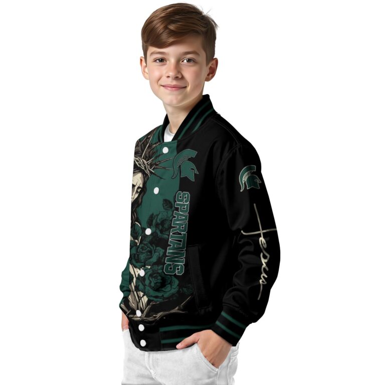michigan state spartans hands in prayer green black jacket trendy