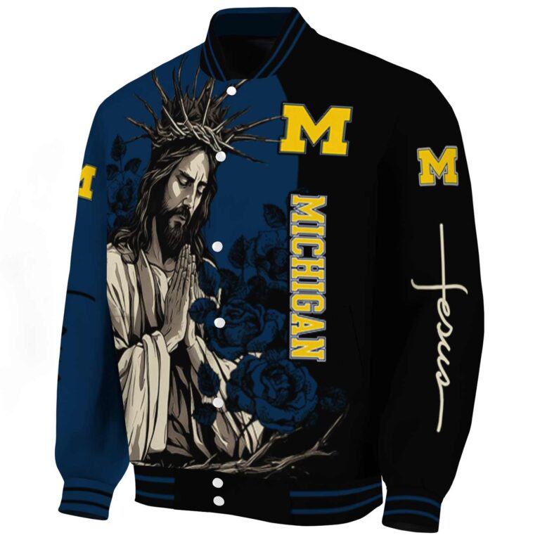 michigan wolverines hands in prayer blue black jacket best selling