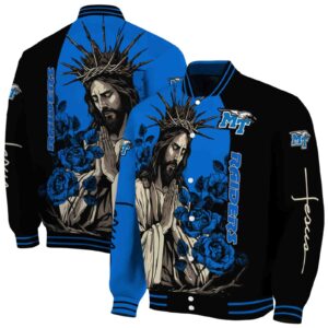 middle tennessee blue raiders hands in prayer blue black jacket fashion forward