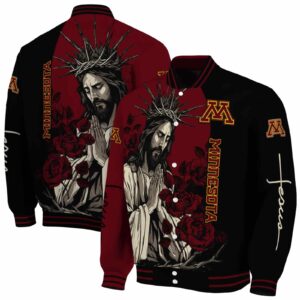 minnesota golden gophers hands in prayer maroon black jacket fashion forward