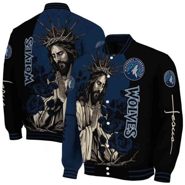 minnesota timberwolves hands in prayer midnight blue black jacket fashion forward