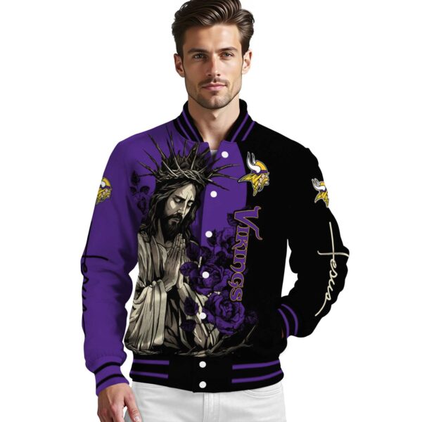 minnesota vikings hands in prayer purple black jacket high quality