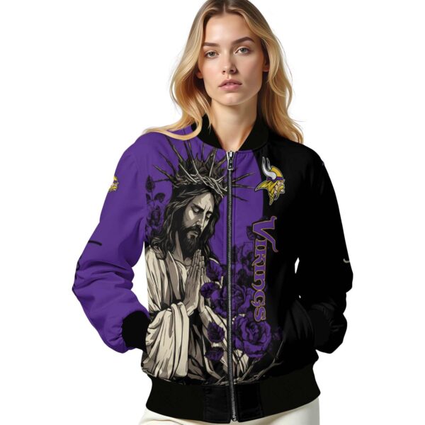minnesota vikings hands in prayer purple black jacket latest model
