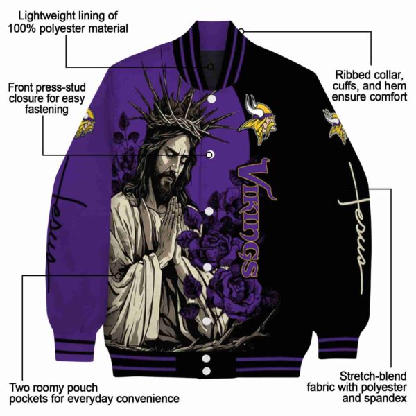 minnesota vikings hands in prayer purple black jacket new arrival