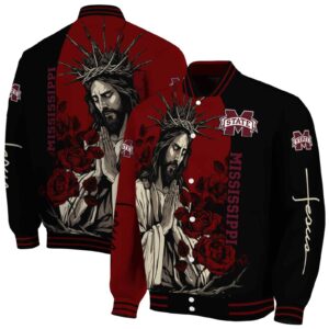 mississippi state bulldogs hands in prayer maroon black jacket fashion forward