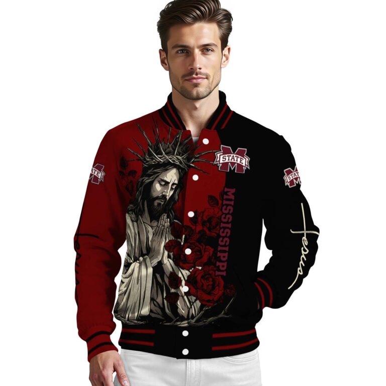 mississippi state bulldogs hands in prayer maroon black jacket high quality