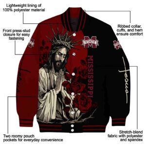 mississippi state bulldogs hands in prayer maroon black jacket new arrival