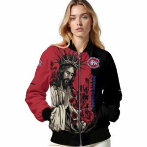montreal canadiens hands in prayer red black jacket latest model