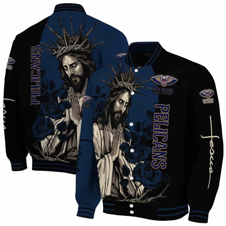 new orleans pelicans hands in prayer navy black jacket fashion forward