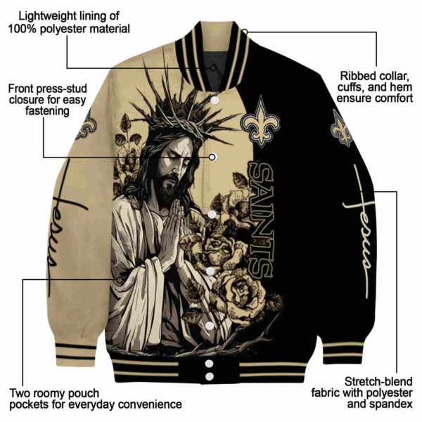 new orleans saints hands in prayer gold black jacket new arrival