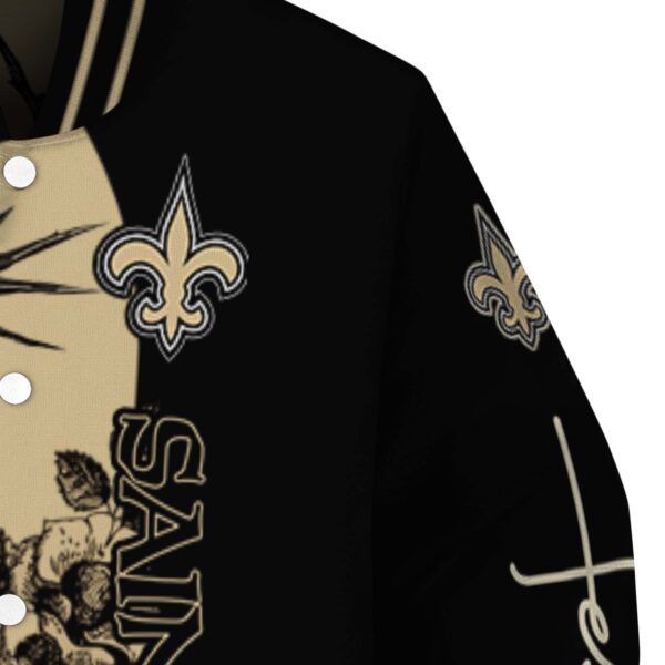 new orleans saints hands in prayer gold black jacket premium grade