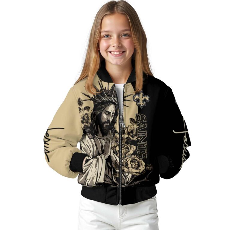 new orleans saints hands in prayer gold black jacket top rated