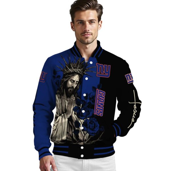 new york giants hands in prayer blue black jacket high quality