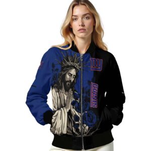 new york giants hands in prayer blue black jacket latest model