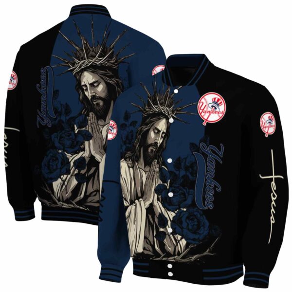 new york yankees hands in prayer navy black jacket fashion forward