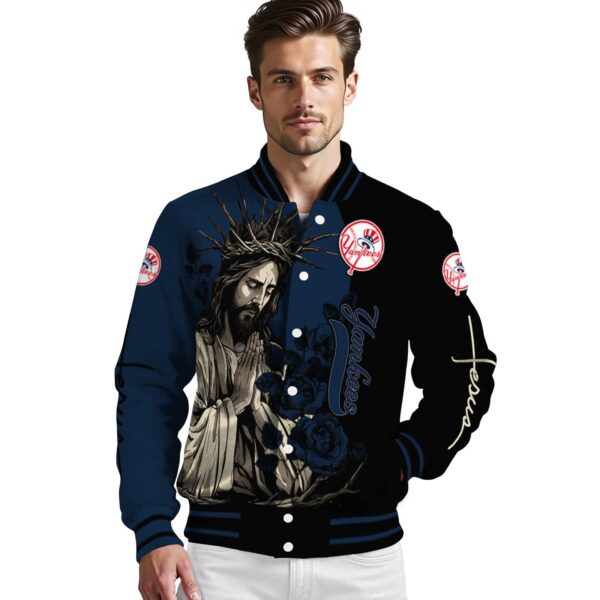 new york yankees hands in prayer navy black jacket high quality