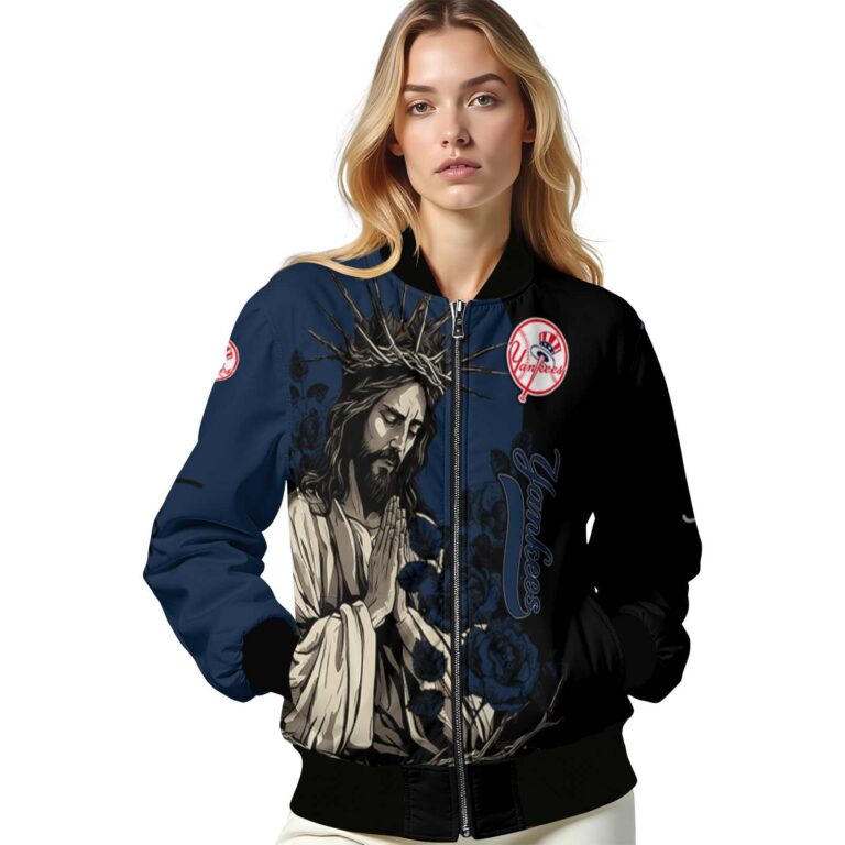 new york yankees hands in prayer navy black jacket latest model