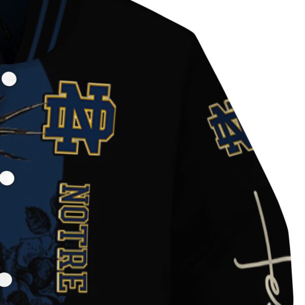 notre dame fighting irish hands in prayer navy black jacket premium grade
