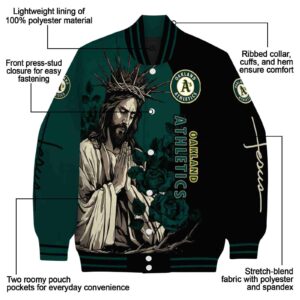 oakland athletics hands in prayer green black jacket new arrival