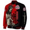 ohio state buckeyes hands in prayer scarlet black jacket best selling