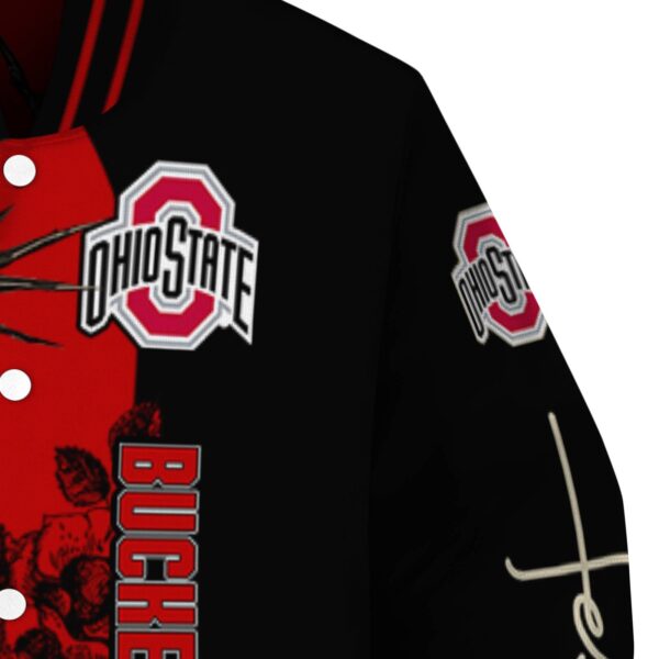 ohio state buckeyes hands in prayer scarlet black jacket premium grade