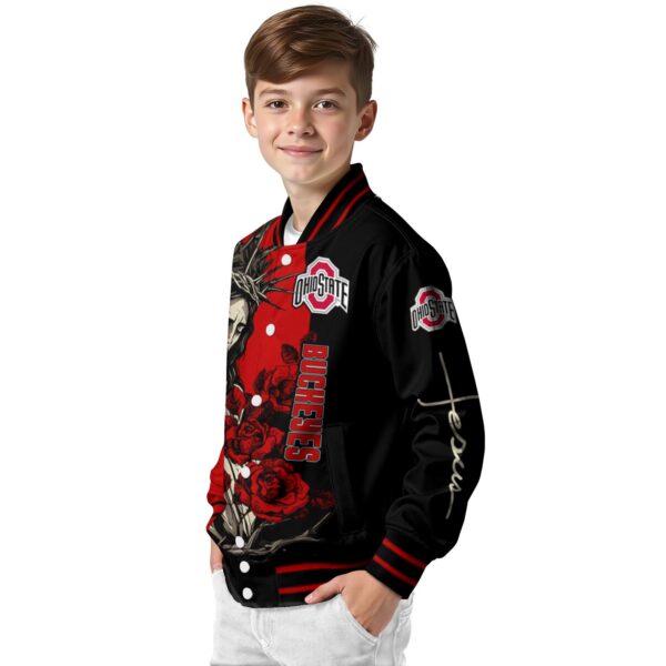 ohio state buckeyes hands in prayer scarlet black jacket trendy