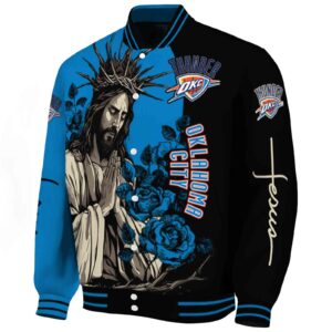 oklahoma city thunder hands in prayer blue black jacket best selling